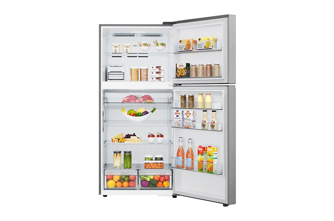LG Ψυγείο Δίπορτο Total No Frost 184 x 86 cm, Door open with food, GTBV61PYBQD, thumbnail 2