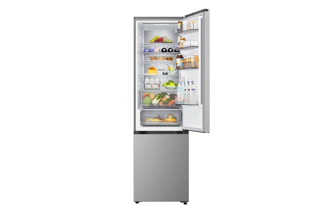 LG Ψυγειοκαταψύκτης Total No Frost 203 x 59,7 cm, LG ψυγειοκαταψύκτης από πάνω με το ματ μαύρο ψυγείο στα αριστερά και τον τοίχο με ντουλάπια στα δεξιά, GBBS525CPY, thumbnail 8