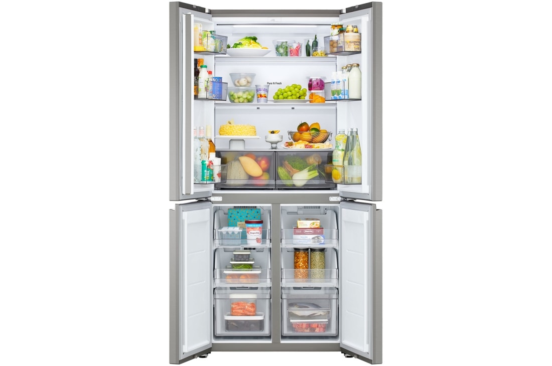 LG Ψυγείο Ντουλάπα Οριζόντιας Διάταξης 580L, Total No Frost 186 x 83,5cm, 'Μπροστινή όψη με ανοιχτή πόρτα και αποθηκευμένα  τρόφιμα, GMBS30SDPY, thumbnail 2