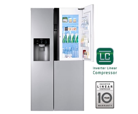 LG Ψυγείο ΝτουλάπαTotal No Frost, Τεχνολογία Door-In-Door™, Μεικτή Χωρητικότητα 659 λίτρα, Ενεργειακή Κλάση Α+, 10 χρόνια εγγύηση στον Γραμμικό Συμπιεστή, GS9366PZQVD