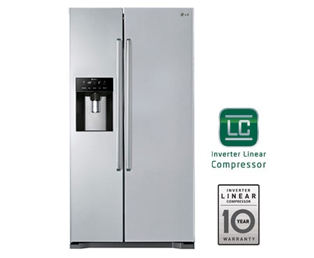 LG Ψυγείο ΝτουλάπαTotal No Frost, Μεικτή Χωρητικότητα 574 λίτρα, Ενεργειακή Κλάση Α+, 10 χρόνια εγγύηση στον Γραμμικό Συμπιεστή, GSL325PVCVD