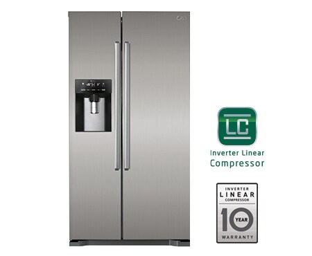 LG Ψυγείο Ντουλάπα Τotal No Frost, Μεικτή Χωρητικότητα 574 λίτρα, Ενεργειακή Κλάση Α+, 10 χρόνια εγγύηση στον Γραμμικό Συμπιεστή, GSL325PZCVD