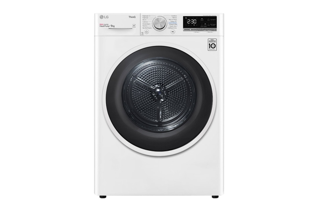 LG Στεγνωτήριο 9kg Υβριδικό με Aντλία θερμότητας, RH90V9AVHN, RH90V9AVHN