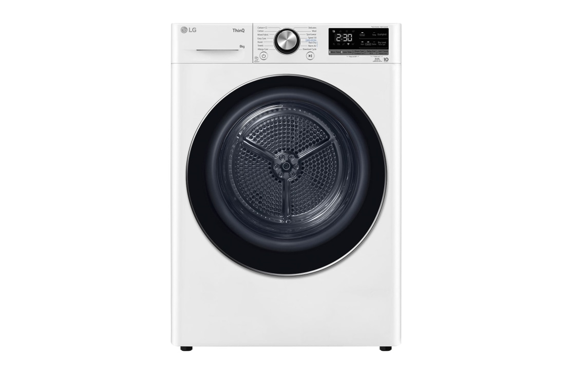 LG Στεγνωτήριο 8kg Υβριδικό με Aντλία θερμότητας, Front View, RH80V9AV2N