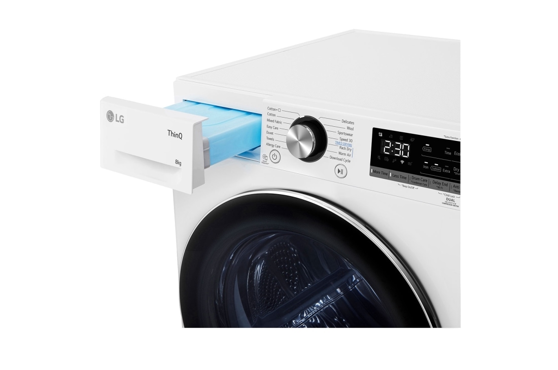 LG Στεγνωτήριο 8kg Υβριδικό με Aντλία θερμότητας, Drawer, RH80V9AV2N, thumbnail 8