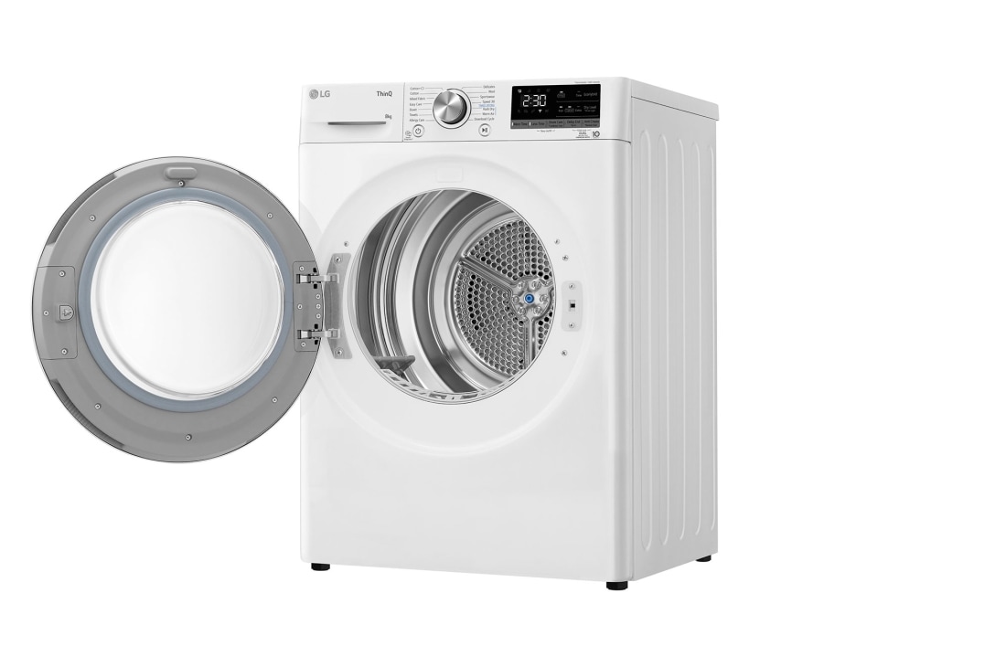 LG Στεγνωτήριο 8kg Υβριδικό με Aντλία θερμότητας, Right side door open, RH80V9AV2N, thumbnail 13