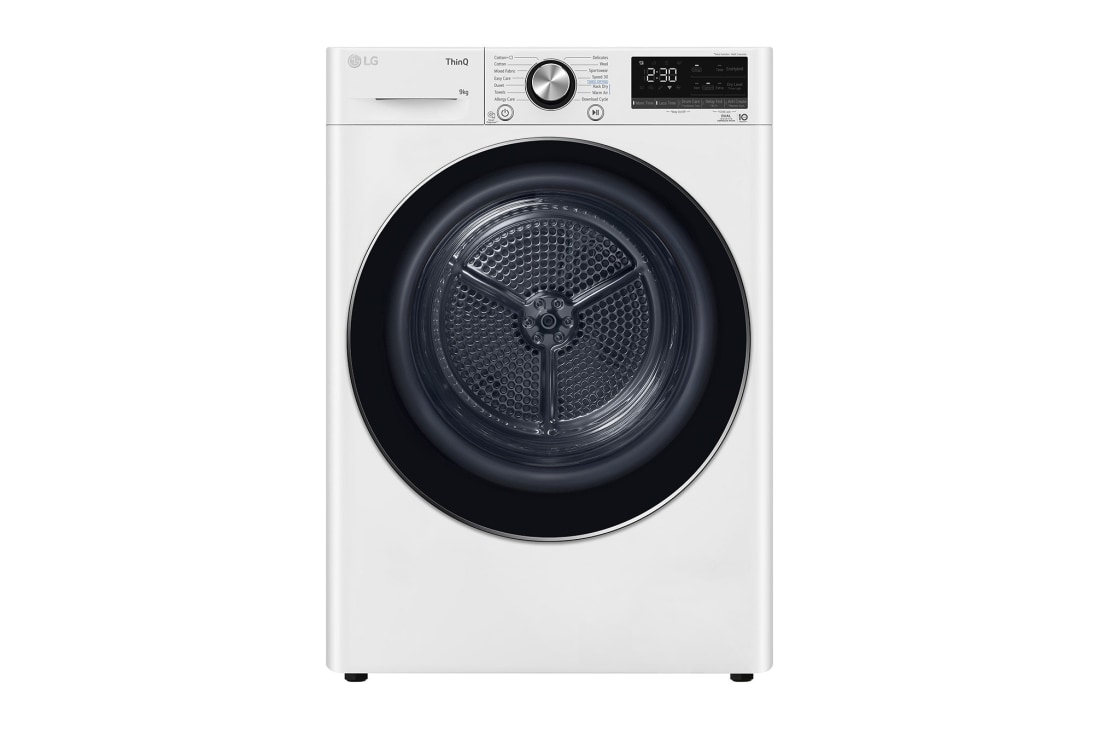 LG Στεγνωτήριο 9kg Υβριδικό με Aντλία θερμότητας, Front view, RH90V9AV2N