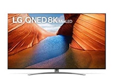 Εικόνα με δύο πορτοκαλί βράχους σε μια QNED99.