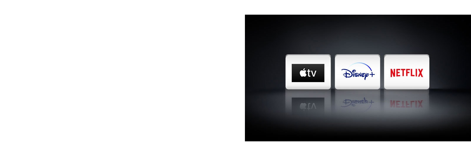 Τέσσερα λογότυπα: Apple TV app, Disney+ και Netflix