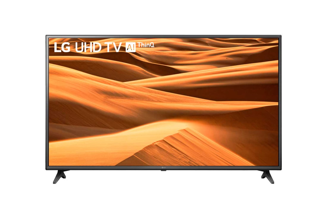 LG 75'' TV UHD 4K Quad Core Processor ThinQ AI, μπροστινή όψη με εικόνα που γεμίζει την οθόνη, 75UM7050PLA