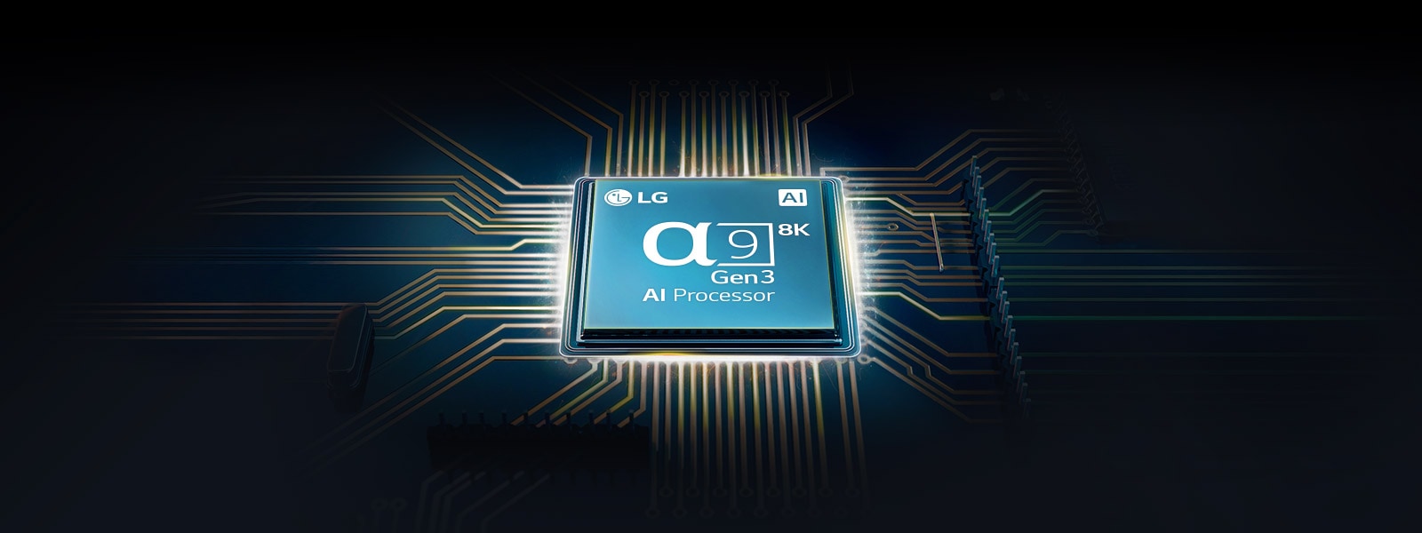 Alpha 9 chip ενσωματωμένο στην πλακέτα της τηλεόρασης.