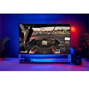 LG 88'' TV OLED 8K Έξυπνος Επεξεργαστής α9 3ης γενιάς, LG OLED88ZX9LA A Large TV Screen Showing A Racing Game, OLED88ZX9LA, thumbnail 11