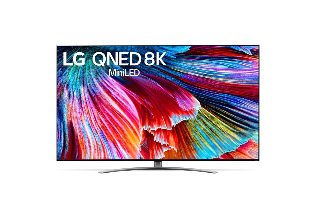 LG 65QNED996PB, Μπροστινή όψη της LG QNED TV, 65QNED996PB