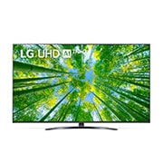 LG UQ81 4K Smart UHD TV 65 Ιντσών, Μπροστινή όψη της LG UHD TV με εικόνα που γεμίζει την οθόνη και λογότυπο του προϊόντος, 65UQ81006LB, thumbnail 1