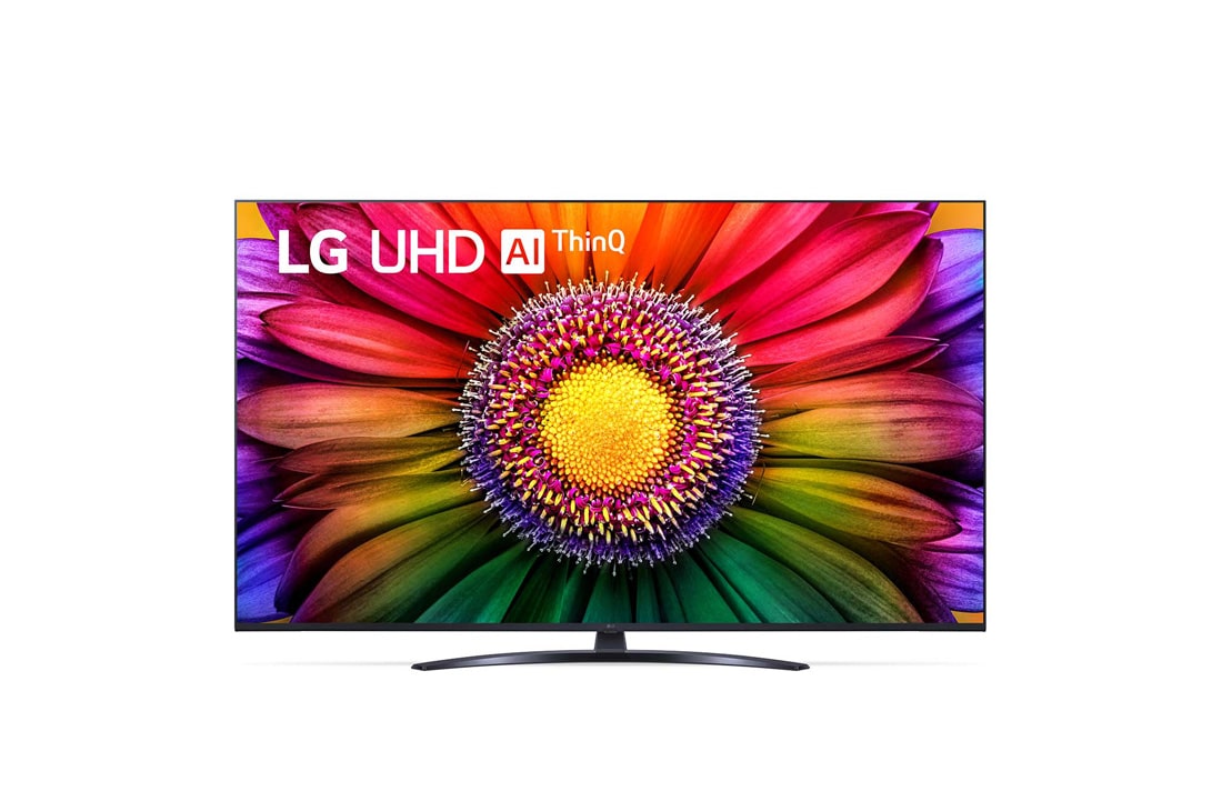 LG UHD UR81 4K 65 ιντσών Smart TV, 2023, Μπροστινή όψη της LG UHD TV, 65UR81006LJ