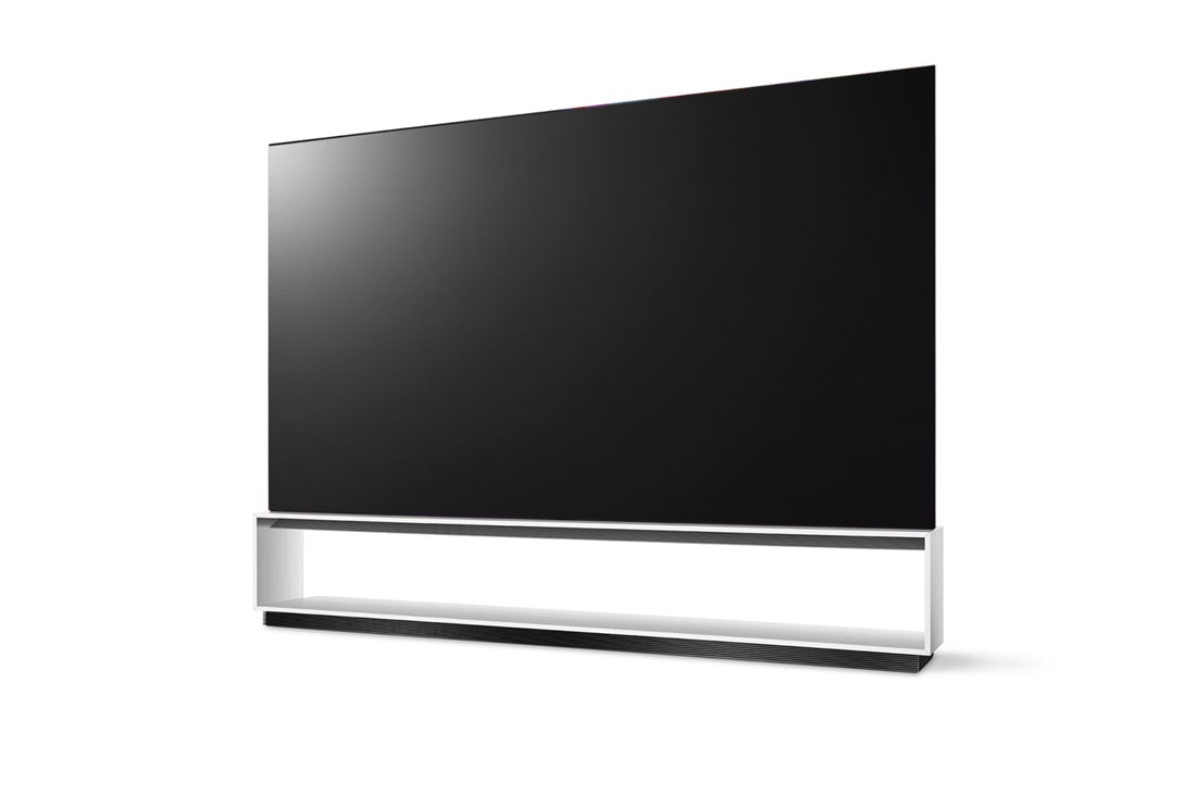 LG SIGNATURE OLED 8K Z3 88 ιντσών 2023, Αριστερή πλευρική όψη της LG OLED G3 στον τοίχο υπό ελαφριά κλίση, OLED88Z39LA, thumbnail 2