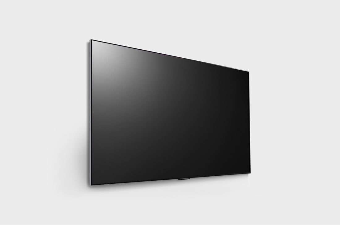 LG OLED evo G3 77 ιντσών 4K Smart TV 2023, Δεξιά πλευρική όψη της LG OLED G3 στον τοίχο υπό ελαφριά κλίση, OLED77G36LA, thumbnail 4