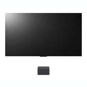 LG Η πρώτη στον κόσμο πραγματικά ασύρματη TV LG OLED evo 83 ιντσών AI M3 με 4K 120Hz μεταφορά βίντεο και ήχου , Μπροστινή άποψη με την τηλεόραση LG OLED M3 και το Zero Connect Box από κάτω, Έμβλημα «11 Years World's No.1 OLED TV», Έμβλημα OLED M LG evo και λογότυπο 5ετούς εγγύησης πάνελ στην οθόνη, OLED83M39LA, thumbnail 1