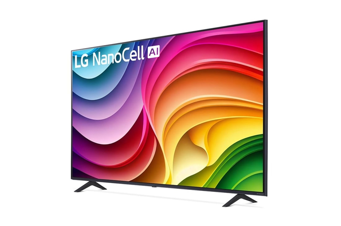 LG Τηλεόραση 75 ιντσών LG NanoCell AI NANO82 4K Smart TV 75NANO82T, Slightly-angled left-facing side view of LG QNED TV, QNED80, 75NANO82T6B, thumbnail 3
