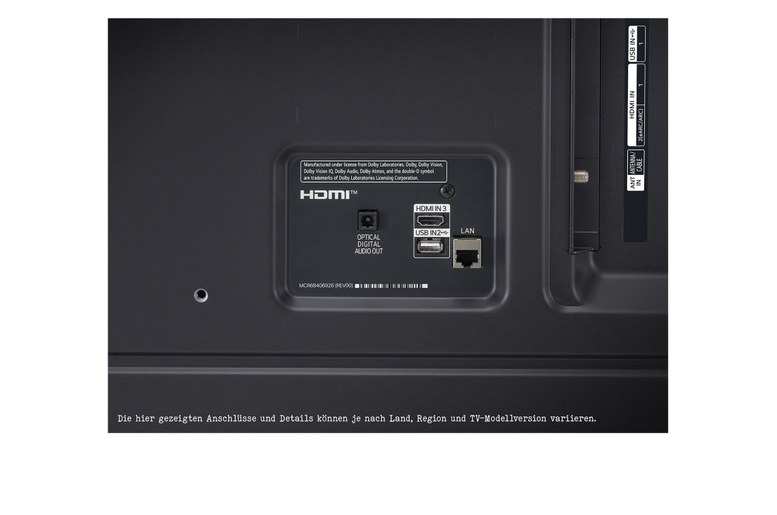 LG Τηλεόραση 75 ιντσών LG NanoCell AI NANO82 4K Smart TV 75NANO82T, Close-up of the top edge of LG QNED TV, QNED80, 75NANO82T6B, thumbnail 12