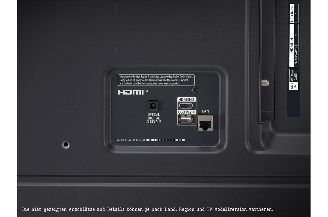 LG Τηλεόραση 65 ιντσών LG NanoCell AI NANO82 4K Smart TV 65NANO82T, Close-up of the top edge of LG QNED TV, QNED80, 65NANO82T6B, thumbnail 12