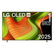 LG OLED 77 ιντσών AI B5 4K Smart TV 2025, Μπροστινή όψη της LG OLED AI B5 4K Smart TV. Το έμβλημα 12 Years of world number 1 OLED και το λογότυπο LG OLED AI 2025 βρίσκονται στην οθόνη., OLED77B56LA, thumbnail 1