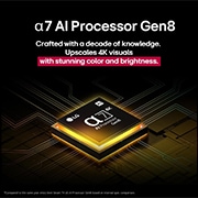LG Τηλεόραση LG QNED evo AI 50 ιντσών QNED87 MiniLED 4K Smart TV 2025, Ο επεξεργαστής alpha 8 AI Processor Gen2 ανάβει πορτοκαλί και ροζ και εκπέμπει πολύχρωμες ακτίνες φωτός. Ο τίτλος μιλά για το πώς ο επεξεργαστής αποδίδει ποιότητα 4K, εντυπωσιακά χρώματα και φωτεινότη, 50QNED87A6D, thumbnail 4