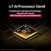 LG Τηλεόραση 55 ιντσών LG QNED AI QNED82 4K Smart TV 2025, Ο επεξεργαστής alpha 7 AI Processor Gen8 ανάβει κίτρινος και εκπέμπει πολύχρωμες ακτίνες φωτός. Ο τίτλος μιλά για το πώς ο επεξεργαστής αποδίδει ποιότητα 4K, εντυπωσιακά χρώματα και φωτεινότητα., 55QNED82A6B, thumbnail 6