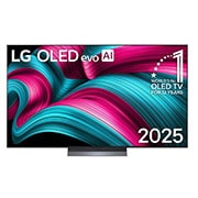 LG OLED evo 65 ιντσών AI C5 4K Smart TV 2025, Μπροστινή όψη της LG OLED evo AI C5 4K Smart TV. Το έμβλημα 12 Years of world number 1 OLED και το λογότυπο LG OLED evo AI 2025 βρίσκονται στην οθόνη., OLED65C55LA, thumbnail 1