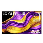 LG 83 ιντσών LG OLED evo AI G5 4K Smart TV 2025, Μπροστινή όψη της LG OLED evo AI G5 4K Smart TV. Το έμβλημα 12 Years of world number 1 OLED και το λογότυπο LG OLED evo AI 2025 βρίσκονται στην οθόνη., OLED83G55LW, thumbnail 1