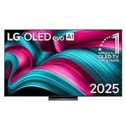 LG OLED evo 83 ιντσών AI C5 4K Smart TV 2025, Μπροστινή όψη της LG OLED evo AI C5 4K Smart TV. Το έμβλημα 12 Years of world number 1 OLED και το λογότυπο LG OLED evo AI 2025 βρίσκονται στην οθόνη., OLED83C54LA, thumbnail 1