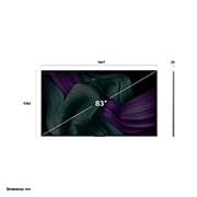 LG OLED evo 83 ιντσών M5 4K Smart TV, Μπροστινή και πλαϊνή όψη της LG OLED M5 TV που δείχνει το μήκος, το πλάτος, το ύψος και το βάθος της., OLED83M59LA, thumbnail 3