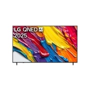LG Τηλεόραση 86 ιντσών LG QNED AI QNED82 4K Smart TV 2025, Μπροστινή όψη της LG QNED82 TV, το λογότυπο LG QNED Al στην πάνω γωνία. Η LG QNED TV απεικονίζει πολύχρωμες υφές σαν βαφές που συνδυάζονται., 86QNED82A6B, thumbnail 1