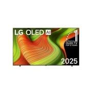 LG OLED 83 ιντσών AI B5 4K Smart TV 2025, Μπροστινή όψη της LG OLED AI B5 4K Smart TV. Το έμβλημα 12 Years of world number 1 OLED και το λογότυπο LG OLED AI 2025 βρίσκονται στην οθόνη., OLED83B56LA, thumbnail 1