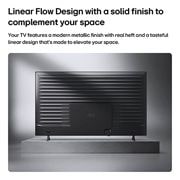 LG NANO 4K UHD 85 ίντσών AI NU8E Smart TV 2026, Η LG NANO 4K UHD AI NU85 φαίνεται από πίσω, αποκαλύπτοντας ένα μεταλλικό πίσω πάνελ με ομοιόμορφα κατανεμημένες οριζόντιες ραβδώσεις που δημιουργούν μια καθαρή, δομημένη εμφάνιση και τονίζουν το Linea, 85NU8E0B3LA, thumbnail 13