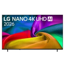Η μπροστινή όψη της LG NANO 4K UHD AI NU85, που κυκλοφόρησε το 2026, γεμίζει την οθόνη με λεία, ρέοντα στρώματα ζωηρών χρωματιστών, υφασμάτινων υφών, καθώς καμπύλες πολύχρωμες πτυχώσεις απλώνονται στη2