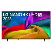 LG NANO 4K UHD 75 ίντσών AI NU8E Smart TV 2026, Η μπροστινή όψη της LG NANO 4K UHD AI NU85, που κυκλοφόρησε το 2026, γεμίζει την οθόνη με λεία, ρέοντα στρώματα ζωηρών χρωματιστών, υφασμάτινων υφών, καθώς καμπύλες πολύχρωμες πτυχώσεις απλώνονται στη, 75NU8E0B3LA, thumbnail 1