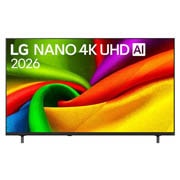 LG NANO 4K UHD 65 ίντσών AI NU85 Smart TV 2026, Η μπροστινή όψη της LG NANO 4K UHD AI NU85, που κυκλοφόρησε το 2026, γεμίζει την οθόνη με λεία, ρέοντα στρώματα ζωηρών χρωματιστών, υφασμάτινων υφών, καθώς καμπύλες πολύχρωμες πτυχώσεις απλώνονται στη, 65NU850B6LA, thumbnail 1