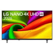 LG NANO 4K UHD 50 ίντσών AI NU85 Smart TV 2026, Η μπροστινή όψη της LG NANO 4K UHD AI NU85, που κυκλοφόρησε το 2026, γεμίζει την οθόνη με λεία, ρέοντα στρώματα ζωηρών χρωματιστών, υφασμάτινων υφών, καθώς καμπύλες πολύχρωμες πτυχώσεις απλώνονται στη, 50NU850B6LA, thumbnail 1