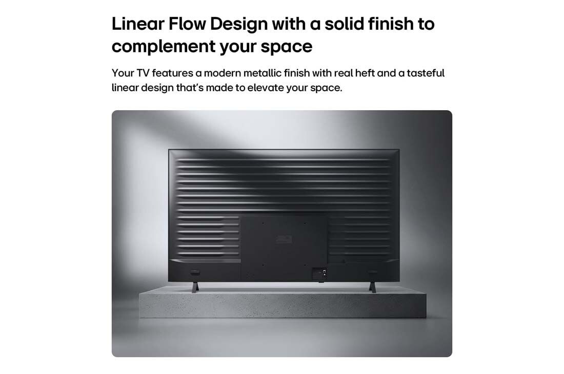 LG NANO 4K UHD 43 ίντσών AI NU85 Smart TV 2026, Η LG NANO 4K UHD AI NU85 φαίνεται από πίσω, αποκαλύπτοντας ένα μεταλλικό πίσω πάνελ με ομοιόμορφα κατανεμημένες οριζόντιες ραβδώσεις που δημιουργούν μια καθαρή, δομημένη εμφάνιση και τονίζουν το Linea, 43NU850B6LA, thumbnail 12