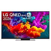 LG Τηλεόραση LG QNED evo AI 55&nbsp; ιντσών QNED87 Mini LED 4K Smart TV 2026, Η μπροστινή όψη της LG QNED evo AI QNED85 Mini LED, η οποία κυκλοφόρησε το 2026, γεμίζει την οθόνη με ζωντανές, ομαλές ριπές πολύχρωμης κίνησης σαν μπογιά, καθώς πυκνά σύννεφα χρώματος διαχέονται ομαλ, 55QNED87B6A, thumbnail 1