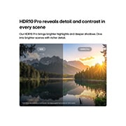 LG 32 ιντσών LG SMART TV AI LB65 FHD 2026, Η LG SMART TV AI LB65 FHD TV αναδεικνύει το HDR10 Pro μέσω μιας διαχωρισμένης γραφικής εικόνας λίμνης και βουνού, συγκρίνοντας την SDR με το HDR10 Pro για να αποκαλύψει φωτεινότερα τονισμένα σημεία, β, 32LB650B6LA, thumbnail 3