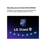 LG 32 ιντσών LG SMART TV AI LB65 FHD 2026, Το LG Shield, που εφαρμόζεται στην LG SMART TV AI LB65 FHD TV, εμφανίζεται με το λογότυπο LG Shield στο κέντρο, εικονίδια ασφαλείας από κάτω και ένα σήμα 2026 CES Innovation Awards Honoree από πάνω, π, 32LB650B6LA, thumbnail 7