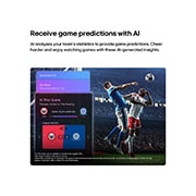 LG 32 ιντσών LG SMART TV AI LB65 FHD 2026, Η LG SMART TV AI LB65 FHD TV Sports Forecast από την AI Concierge παρουσιάζει έναν αγώνα ζωντανού ποδοσφαίρου με ένα πάνελ AI στην οθόνη που παρουσιάζει προβλέψεις, πληροφορίες για παιχνίδια και δεδομ, 32LB650B6LA, thumbnail 11