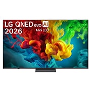LG Τηλεόραση LG QNED evo AI 85&nbsp; ιντσών QNED83 Mini LED 4K Smart TV 2026, Η μπροστινή όψη της LG QNED evo AI QNED82 Mini LED, η οποία κυκλοφόρησε το 2026, γεμίζει την οθόνη με ζωντανές, ομαλές πινελιές πολύχρωμης κίνησης σαν μπογιά, καθώς τα σύννεφα χρώματος, με πλούσιες στ, 85QNED83B6A, thumbnail 1