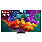 LG Τηλεόραση LG QNED evo AI 100&nbsp; ιντσών QNED87 Mini LED 4K Smart TV 2026, Η μπροστινή όψη της LG QNED evo AI QNED85 Mini LED, η οποία κυκλοφόρησε το 2026, γεμίζει την οθόνη με ζωντανές, ομαλές ριπές πολύχρωμης κίνησης σαν μπογιά, καθώς πυκνά σύννεφα χρώματος διαχέονται ομαλ, 100QNED87B6, thumbnail 1