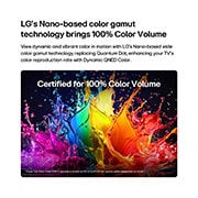 LG Τηλεόραση 65 ιντσών LG QNED AI QNED72 Mini LED 4K Smart TV 2026, Η LG QNED AI QNED70 Mini LED με Dynamic QNED Color γεμίζει την οθόνη με ζωντανές, ομαλές εκρήξεις πολύχρωμης κίνησης σαν μπογιά, επιδεικνύοντας ενισχυμένη ζωντάνια χρώματος πιστοποιημένη για 100% όγκο χρώματος., 65QNED72B6B, thumbnail 3