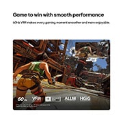 LG Τηλεόραση 65 ιντσών LG QNED AI QNED72 Mini LED 4K Smart TV 2026, Η LG QNED AI QNED70 Mini LED για Ultimate Gameplay δείχνει μια σκηνή παιχνιδιού δράσης με γρήγορους ρυθμούς, με ένα ένθετο σύγκρισης που τονίζει την πιο ομαλή κίνηση, ενώ υποστηρίζει έως 60Hz, VRR, ALLM, HGiG και GeForce NOW., 65QNED72B6B, thumbnail 11
