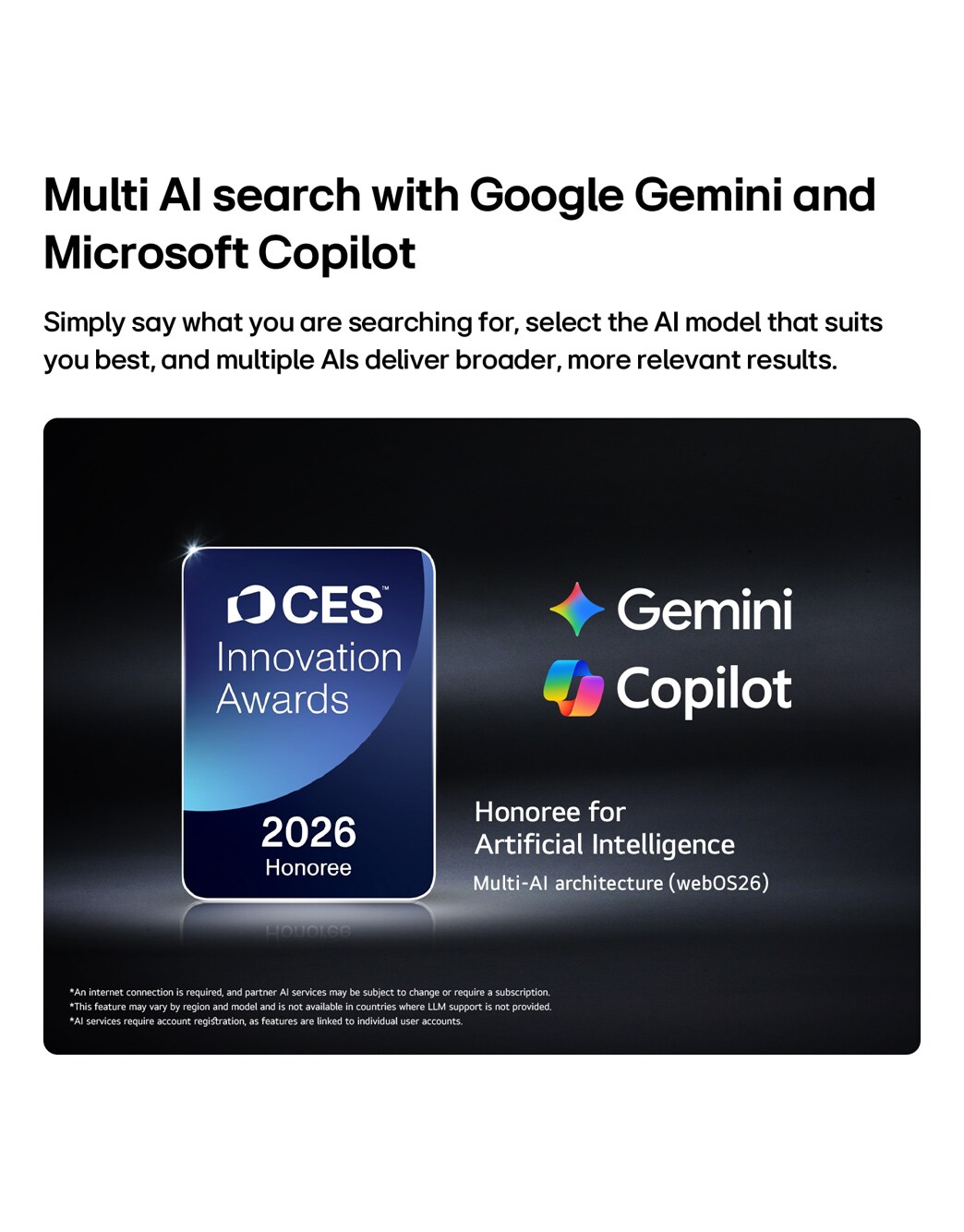 LG Τηλεόραση LG QNED evo AI 65&nbsp; ιντσών QNED81 Mini LED 4K Smart TV 2026, Το σήμα 2026 CES Innovation Awards Honoree στην κατηγορία Τεχνητής Νοημοσύνης αναγνωρίζει την αναζήτηση Multi-AI με τα Google Gemini και Microsoft Copilot., 65QNED81B6A, thumbnail 8