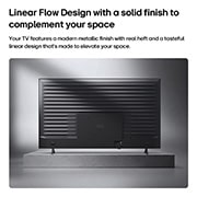 LG Τηλεόραση 85 ιντσών LG QNED AI QNED72 Mini LED 4K Smart TV 2026, Η LG QNED AI QNED70 Mini LED φαίνεται από πίσω, αποκαλύπτοντας ένα μεταλλικό πίσω πάνελ με ομοιόμορφα κατανεμημένες οριζόντιες ραβδώσεις που δημιουργούν μια καθαρή, δομημένη εμφάνιση και τονίζουν το L, 85QNED72B6A, thumbnail 14